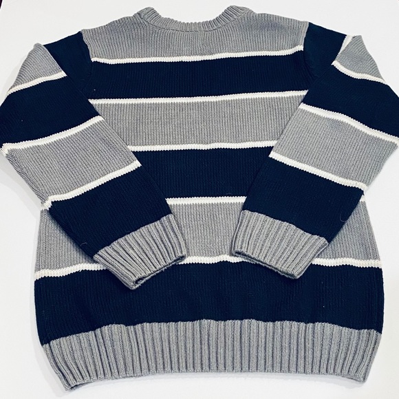 🌟HP🌟Classic Navy & Gray Pullover Striped Sweater - Picture 3 of 7